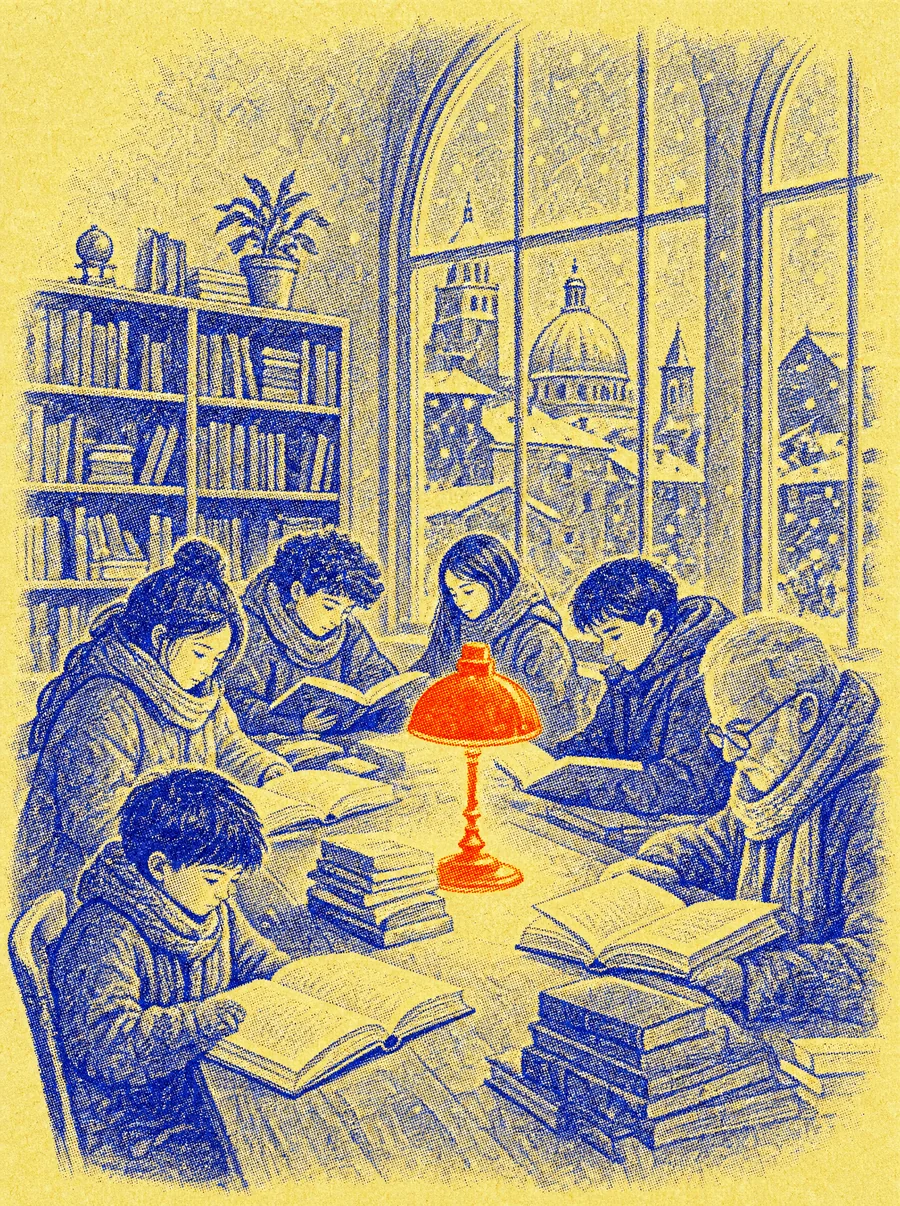 Veridian students of all ages reading together